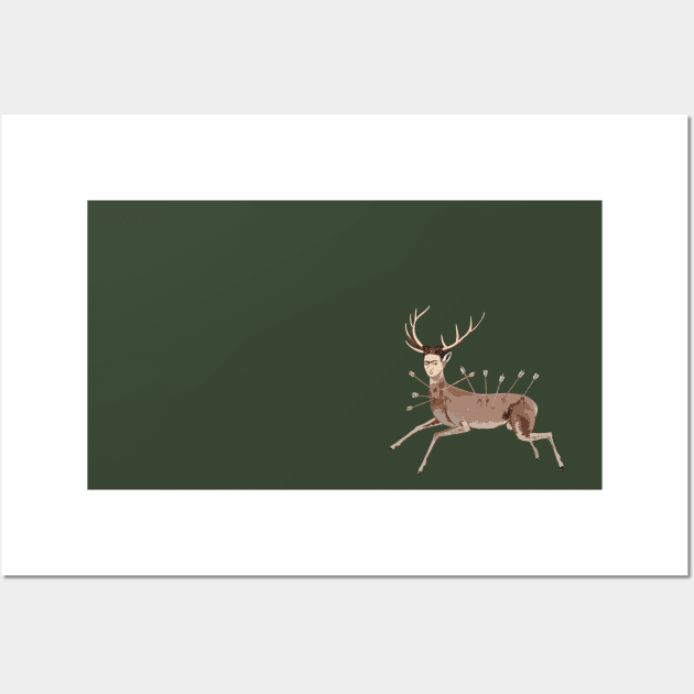 deer frida kalho Wall Art by daidai